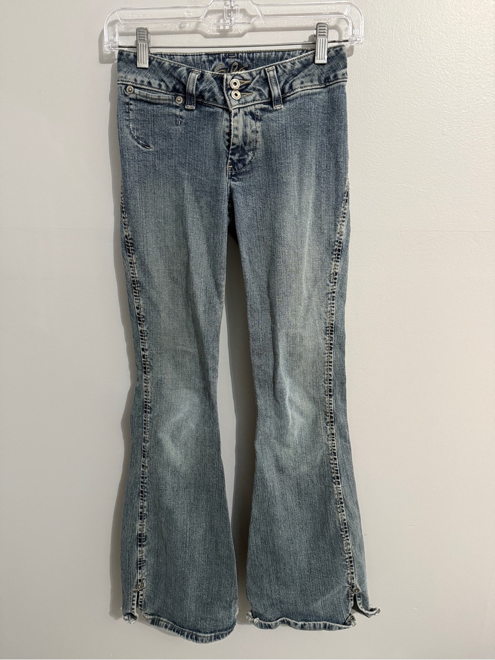 Vintage Silver Jeans Womens 24 Low Rise Split Hem Country Western Y2K No Pockets